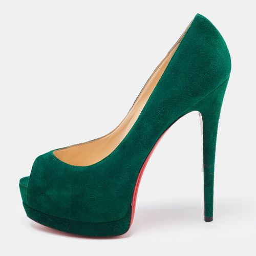 Christian Louboutin Green Suede Palais Royal Peep Toe Pumps Size 39.5 - Christian Louboutin - Modalova