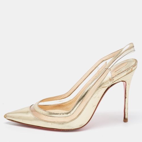 Christian Louboutin Gold Leather and PVC Paulina Slingback Pumps Size 35.5 - Christian Louboutin - Modalova