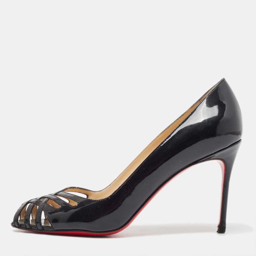 Christian Louboutin Black Cut Out Patent Leather Peep Toe Pumps Size 37.5 - Christian Louboutin - Modalova