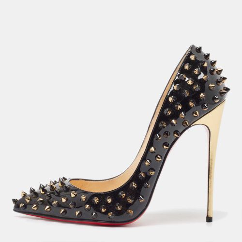 Christian Louboutin Black/Gold Patent Leather Pigalle Spikes Pumps Size 38.5 - Christian Louboutin - Modalova