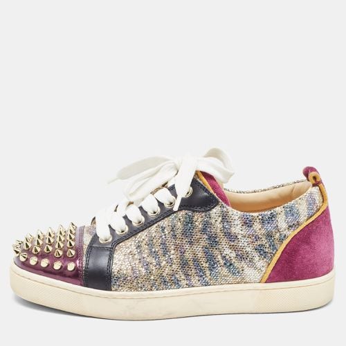 Christian Louboutin Multicolor Leather and Glitter Spikes Louis Junior Sneakers Size 35 - Christian Louboutin - Modalova