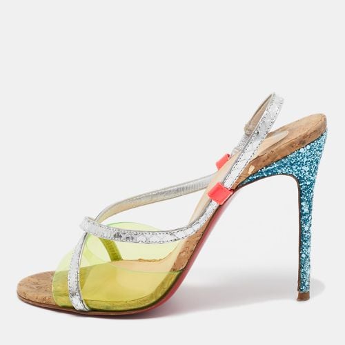 Christian Louboutin Multicolor Python Embossed and PVC Slingback Sandals Size 38 - Christian Louboutin - Modalova