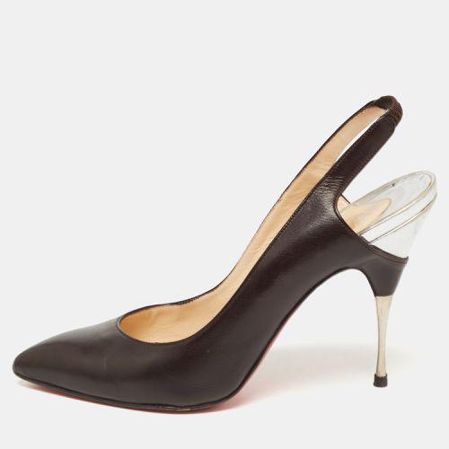 Christian Louboutin Black Leather Twistochat Slingback Pumps Size 39 - Christian Louboutin - Modalova