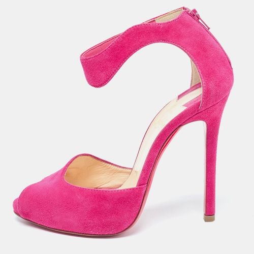 Christian Louboutin Pink Suede Ankle Strap Sandals Size 36 - Christian Louboutin - Modalova