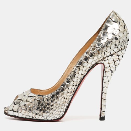 Christian Louboutin Metallic Python Peep Toe Pumps Size 37.5 - Christian Louboutin - Modalova