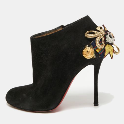 Christian Louboutin Black Suede Galobella Ankle Boots Size 38 - Christian Louboutin - Modalova