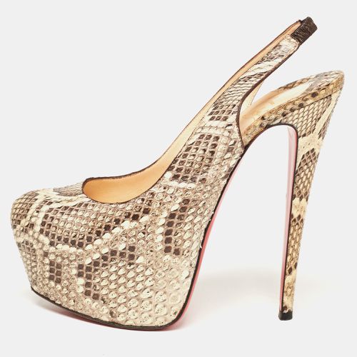 Beige Python Dafsling Slingback Pumps Size 38.5 - Christian Louboutin - Modalova