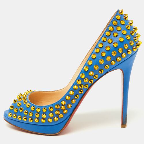 Christian Louboutin Blue Leather Yolanda Spikes Pumps Size 37.5 - Christian Louboutin - Modalova