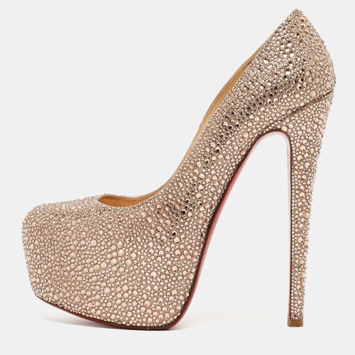 Metallic Crystal Embellished Suede Daffodile Pumps Size 37.5 - Christian Louboutin - Modalova