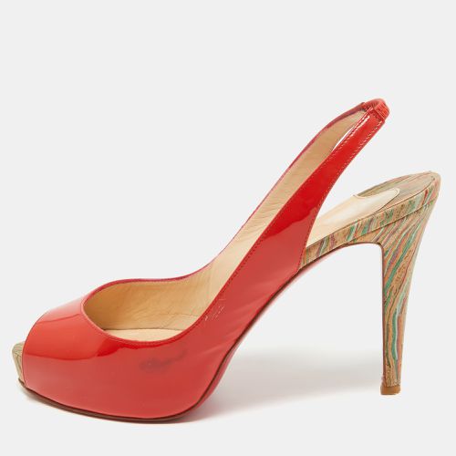 Christian Louboutin Orange Patent Leather So Private Slingback Pumps Size 40 - Christian Louboutin - Modalova