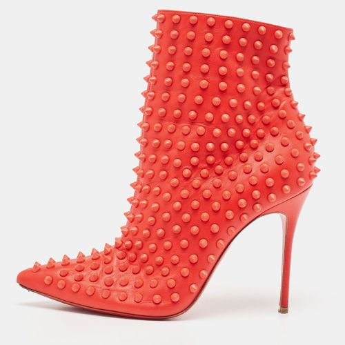 Christian Louboutin Red Leather Studded Ankle Boots Size 39 - Christian Louboutin - Modalova