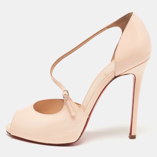 Christian Louboutin Light Pink Patent Leather Peep Toe D'orsay Sandals Size 38 - Christian Louboutin - Modalova