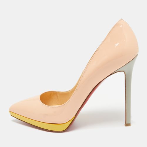 Christian Louboutin Peach Pink Patent Leather Pigalle Plato Pumps Size 38.5 - Christian Louboutin - Modalova