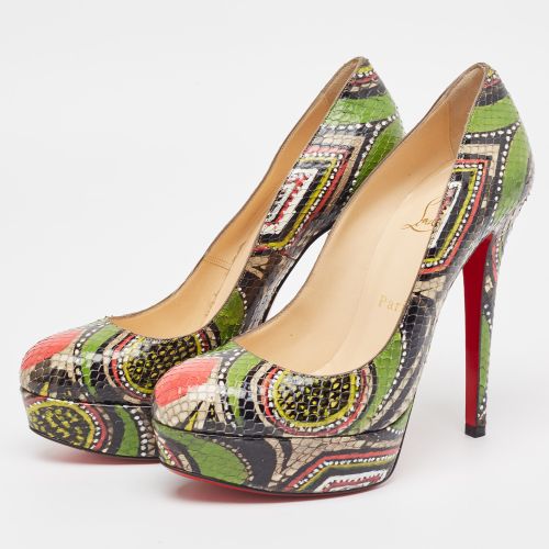 Bianca Size 37 Python Leather Platform Pumps - Christian Louboutin - Modalova