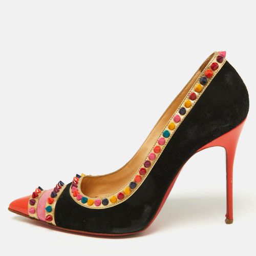 Suede and Patent Leather Malabar Hill Spike Pointed Toe Pumps Size 38 - Christian Louboutin - Modalova