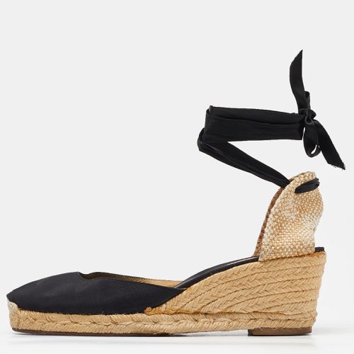 Beige Canvas and Woven Jute Carino Plato Wedge Espadrille Sandals Size 41 - Christian Louboutin - Modalova