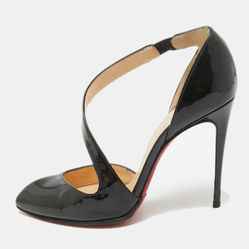 Christian Louboutin Black Patent Leather Opgrade Cross Strap Pumps Size 34 - Christian Louboutin - Modalova