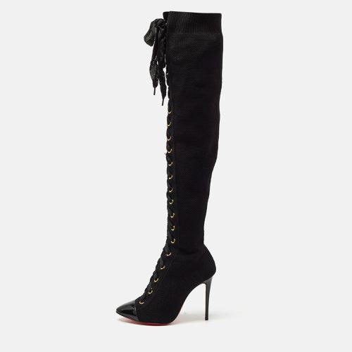 Christian Louboutin Black Knit Fabric Ronfifi Supra Sock Boots Size 34 - Christian Louboutin - Modalova