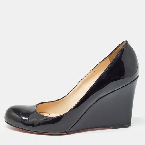 Christian Louboutin Black Patent Leather Ron Ron Wedge Pumps Size 38.5 - Christian Louboutin - Modalova