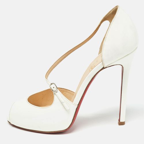 Christian Louboutin White Patent Leather Grolili Cross Strap Pumps Size 37 - Christian Louboutin - Modalova