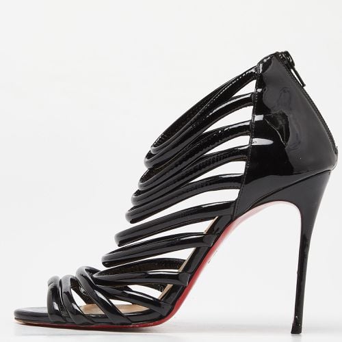 Christian Louboutin Black Patent Leather Strappy Open Toe Pumps Size 39.5 - Christian Louboutin - Modalova