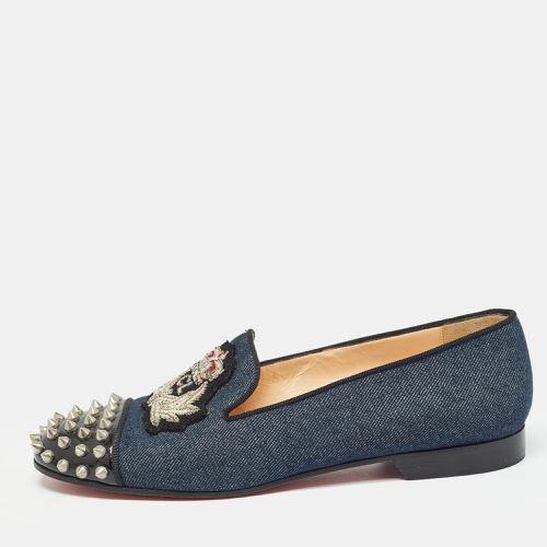 Christian Louboutin Blue Denim Spike Smoking Slippers Size 38.5 - Christian Louboutin - Modalova