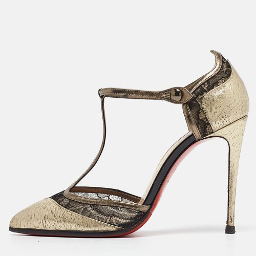 Christian Louboutin Gold Leather Pointed Toe Pumps Size 36.5 - Christian Louboutin - Modalova