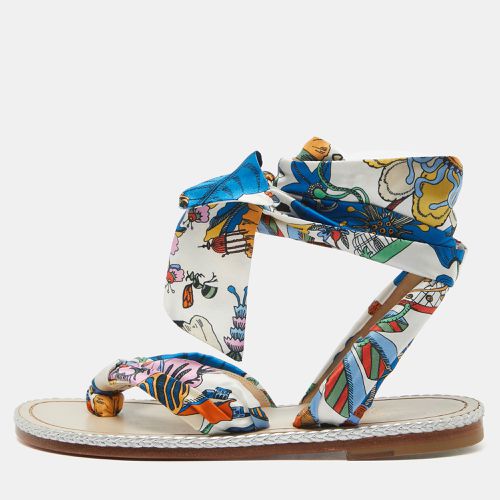 Christian Louboutin Multicolor Satin Spetsos Ankle Wrap Sandals Size 36 - Christian Louboutin - Modalova