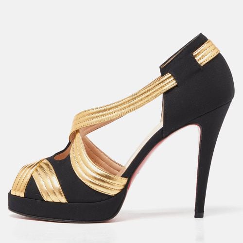 Gold Fabric and Leather Josefa Platform Pumps Size 39.5 - Christian Louboutin - Modalova