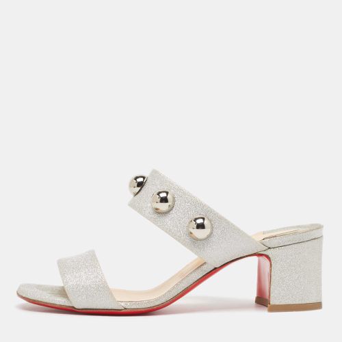 Christian Louboutin Silver Glitter Simple Billi Sandals Size 36.5 - Christian Louboutin - Modalova