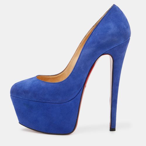 Christian Louboutin Blue Suede Victoria Platform Pumps Size 36 - Christian Louboutin - Modalova