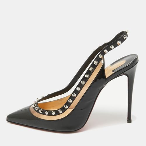 Christian Louboutin Black Patent Leather and PVC Brigadine Spike Slingback Sandals Size 38 - Christian Louboutin - Modalova