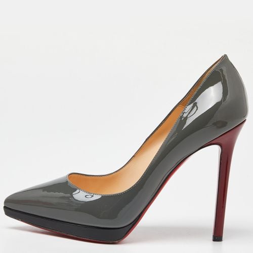 Christian Louboutin Grey/Black Patent Leather Pigalle Plato Pumps Size 38.5 - Christian Louboutin - Modalova