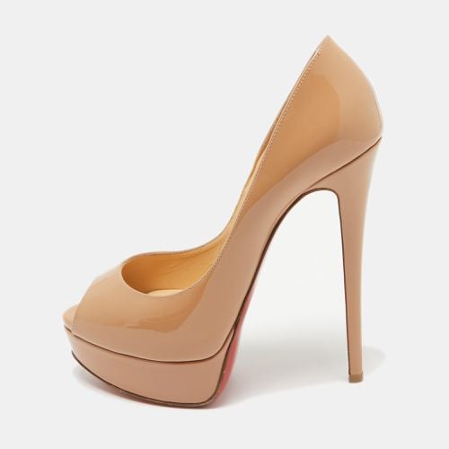 Christian Louboutin Beige Patent Leather Lady Peep Pumps Size 38 - Christian Louboutin - Modalova