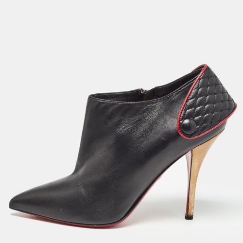 Christian Louboutin Black Leather Huguette Ankle Booties Size 38 - Christian Louboutin - Modalova