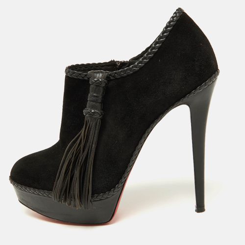 Christian Louboutin Black Suede Sultane Ankle Booties Size 40.5 - Christian Louboutin - Modalova