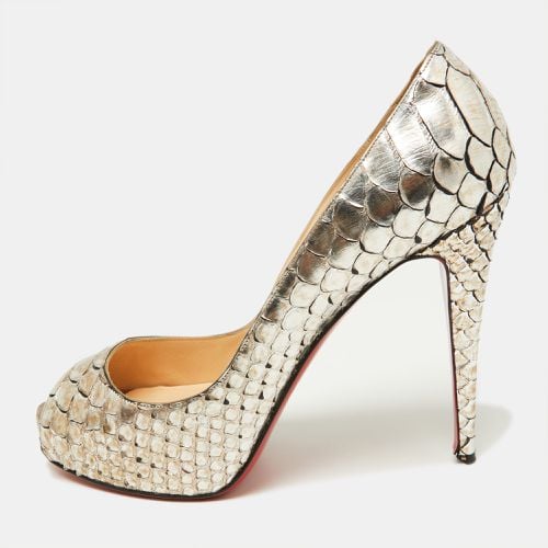 Christian Louboutin Metallic Two-Tone Python Very Prive Peep Toe Pumps Size 40 - Christian Louboutin - Modalova