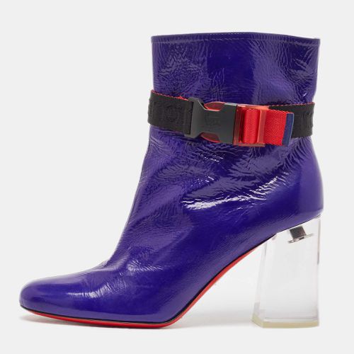 Christian Louboutin Blue Patent Leather Vogue Plexi Telesiege Boots Size 39 - Christian Louboutin - Modalova