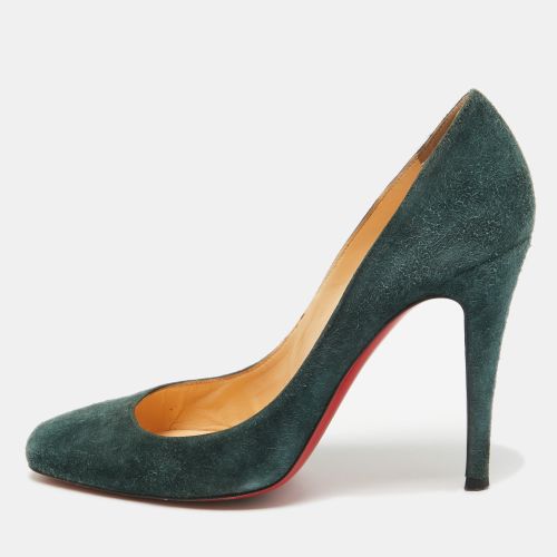 Christian Louboutin Dark Green Suede Particule Pumps Size 38 - Christian Louboutin - Modalova