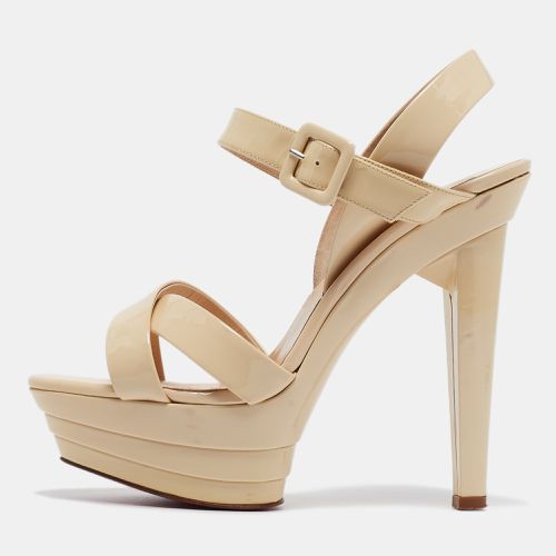 Christian Louboutin Cream Patent Leather Amelissa Sandals Size 38.5 - Christian Louboutin - Modalova