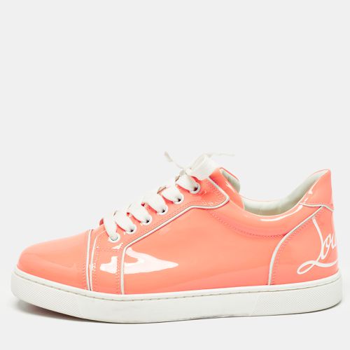 Christian Louboutin Light Orange Patent Leather Louis Junior Low Top Sneakers Size 39 - Christian Louboutin - Modalova