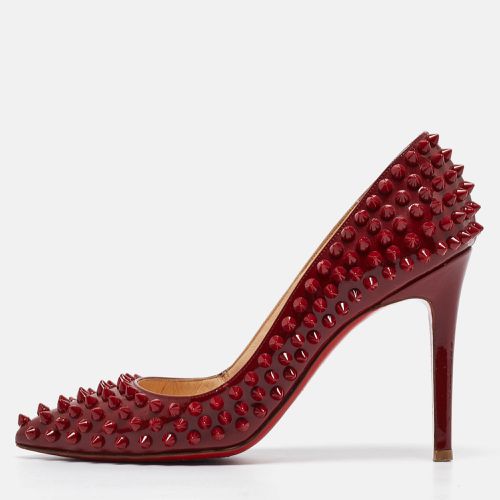 Christian Louboutin Dark Red Patent Leather Pigalle Spikes Pumps Size 36 - Christian Louboutin - Modalova