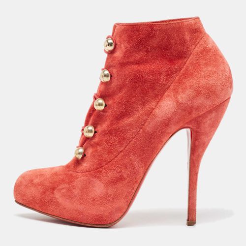 Christian Louboutin Red Suede Booties Size 39.5 - Christian Louboutin - Modalova