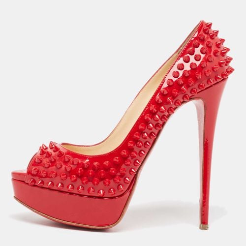 Christian Louboutin Red Patent Leather Lady Peep Spikes Pumps Size 38 - Christian Louboutin - Modalova