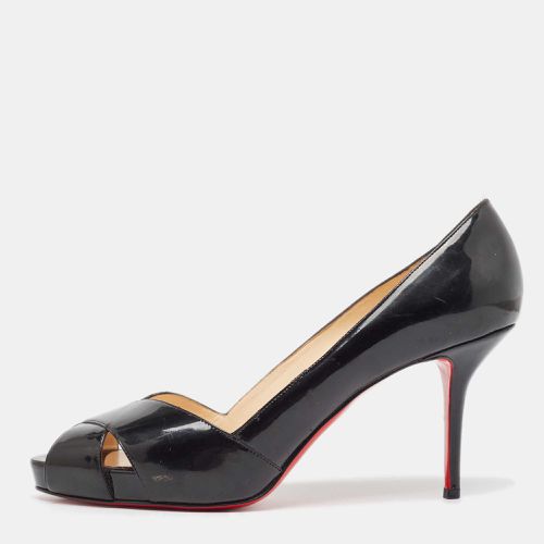 Christian Louboutin Black Patent Leather Criss Cross Peep Toe Pumps Size 40 - Christian Louboutin - Modalova