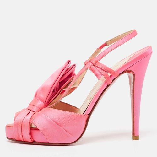 Christian Louboutin Neon Pink Satin Pour Monseiur Sandals Size 37 - Christian Louboutin - Modalova