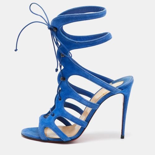 Christian Louboutin Blue Suede Strappy Sandals Size 39 - Christian Louboutin - Modalova