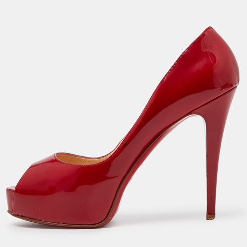 Christian Louboutin Red Patent Leather Lady Page Platform Peep Toe Pumps Size 41.5 - Christian Louboutin - Modalova