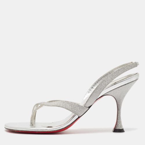 Christian Louboutin Silver Glitter Taralita Sandals Size 37 - Christian Louboutin - Modalova