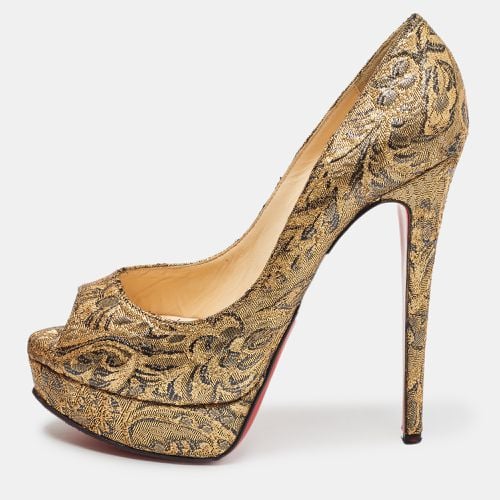 Brocade Fabric Lady Peep Pumps Size 38.5 - Christian Louboutin - Modalova